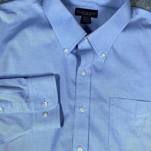 Wilkes & Riley Shirt Men's 19x34/35 Blue Long‎ Sleeve Supima Cotton Button Up